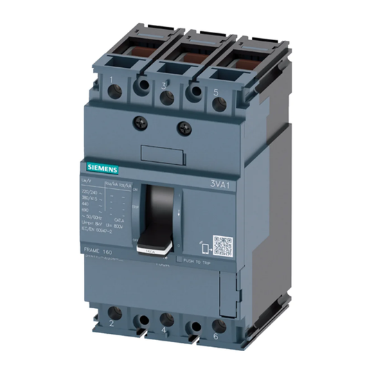 Siemens kompakt şalter 3VA1110-4EE36-0AA0 3P 100A 36kA