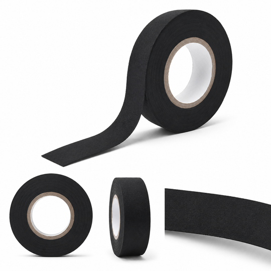 Tüylü Bez Elektrik Bandı 19 mm x 15 m siyah kumaş kablo sarım bandı