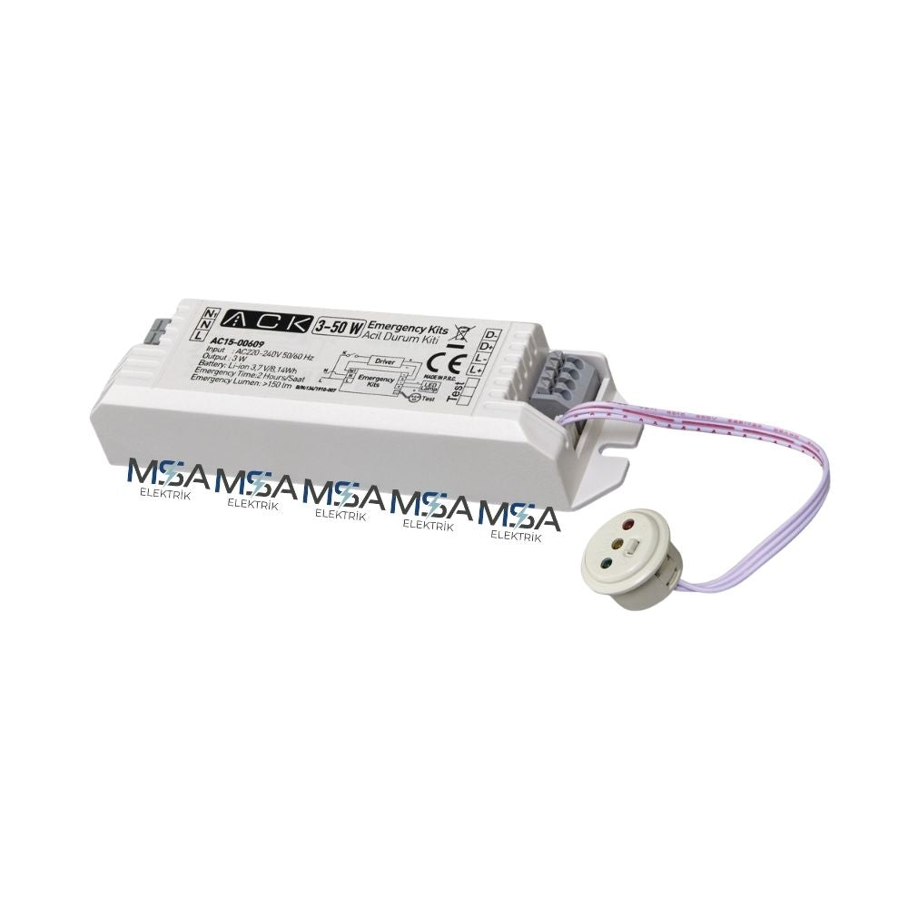 ACK AC15-00609 LED Lambalı Armatürler İçin Acil Durum Kiti